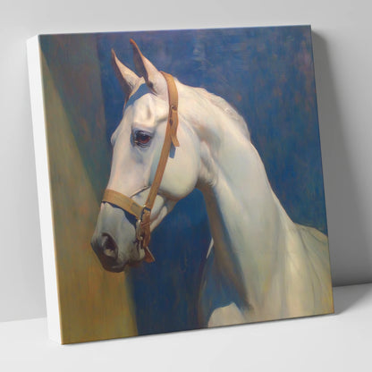 Azure Spirit in Profile horse portrait canvas wall art