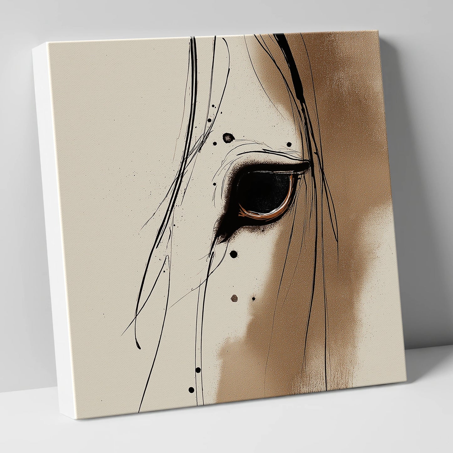 Raw Equine Gaze horse portrait canvas wall art