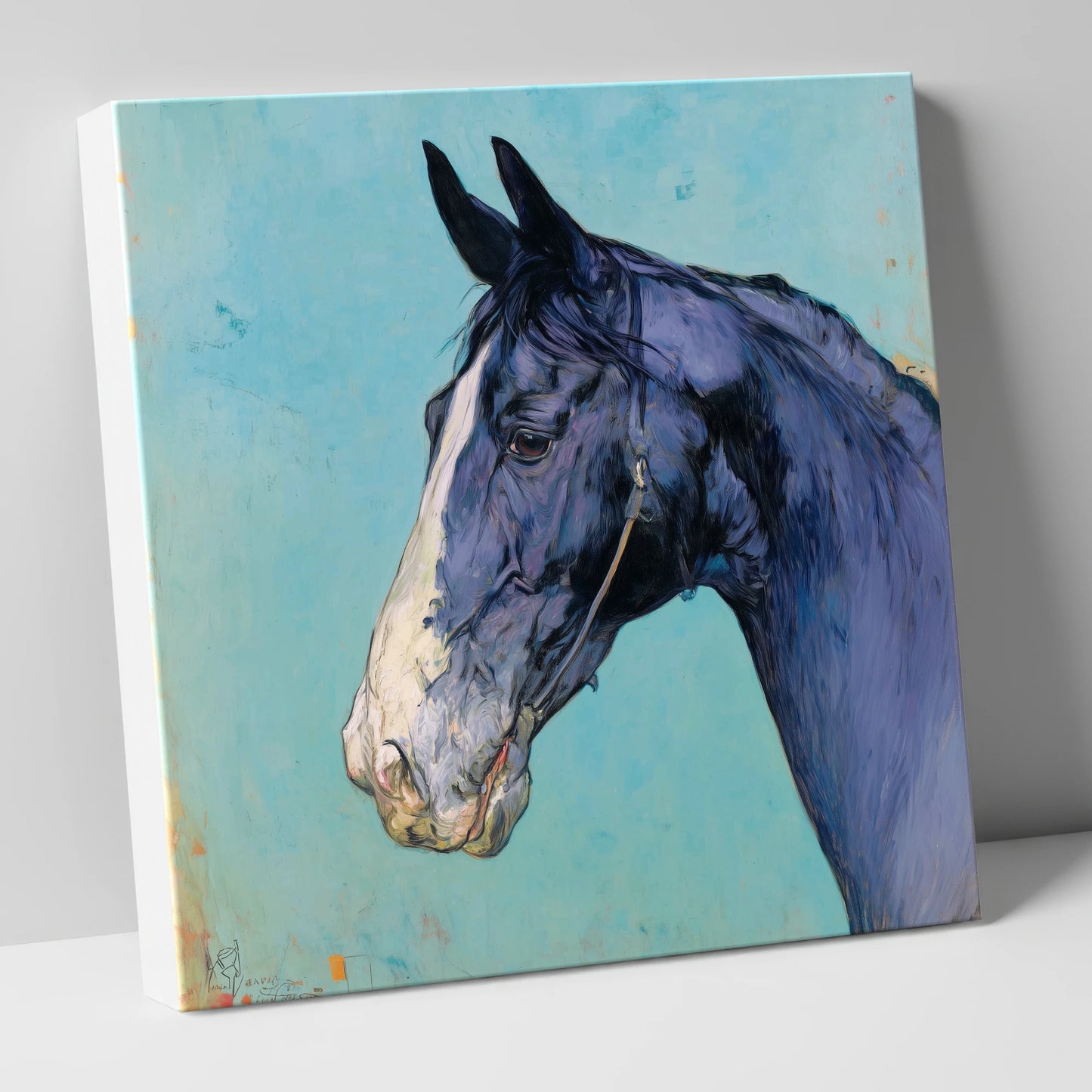 Azure Equine Profile horse portrait canvas wall art