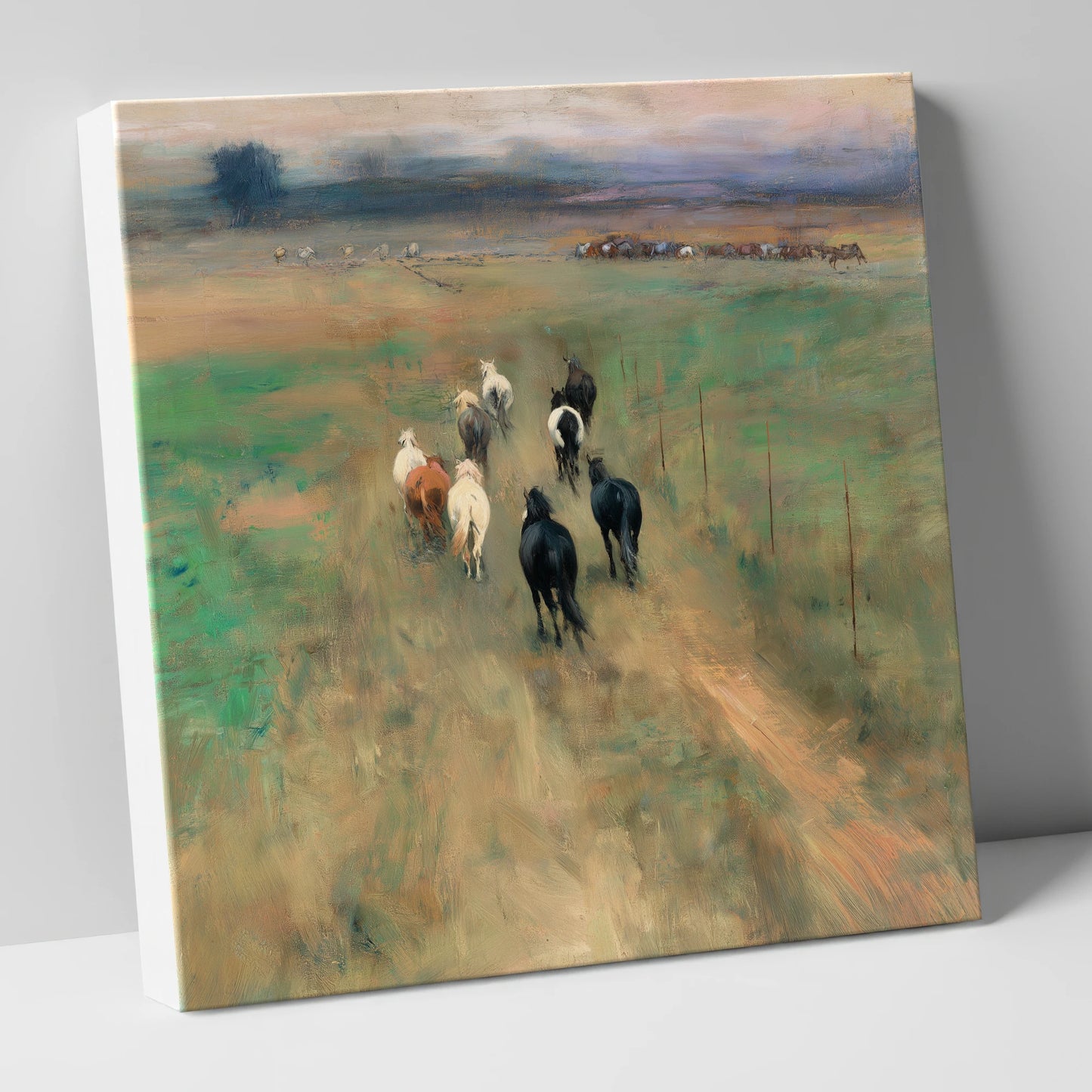 Following the Herd wild horses canvas wall art