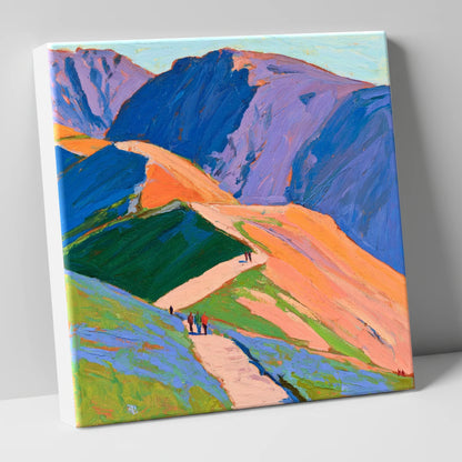 Vibrant Mountain Trail horse landscape canvas wall art