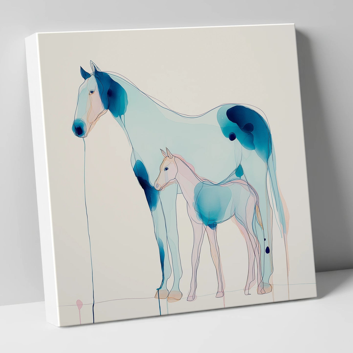 Ethereal Bond mare & foal canvas wall art
