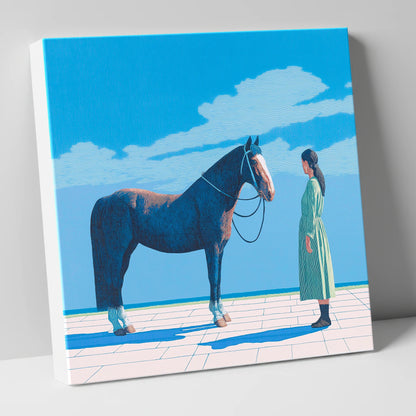 The Quiet Bond horse & rider canvas wall art