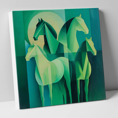 Emerald Herd Harmony wild horses canvas wall art