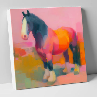 Vibrant Heavy Horse horse breed canvas wall art