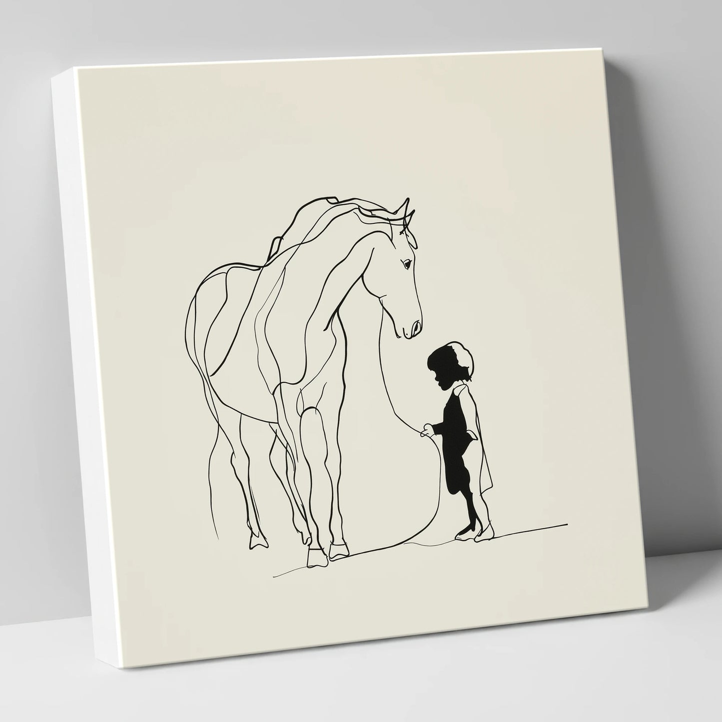 The Quiet Bond horse & rider canvas wall art