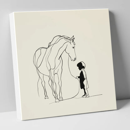 The Quiet Bond horse & rider canvas wall art