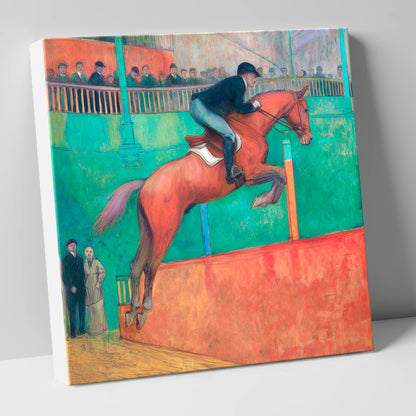 Emerald Arena Flight show jumping horse canvas wall art