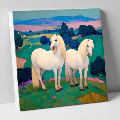 Pastel Horizons horse landscape canvas wall art