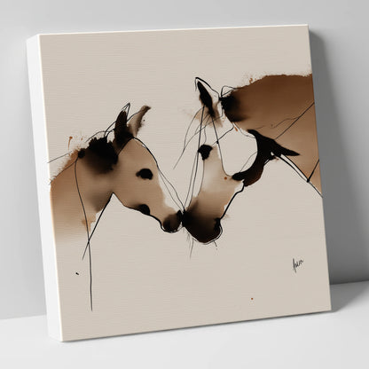 A Quiet Connection mare & foal canvas wall art