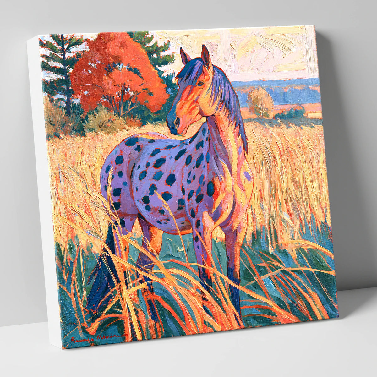 Spotted Appaloosa in Autumn Grass horse breed canvas wall art