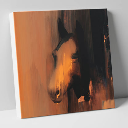 Ember and Shadow horse portrait canvas wall art