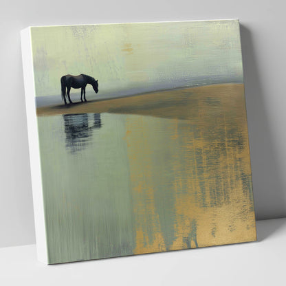 The Gilded Estuary horse landscape canvas wall art