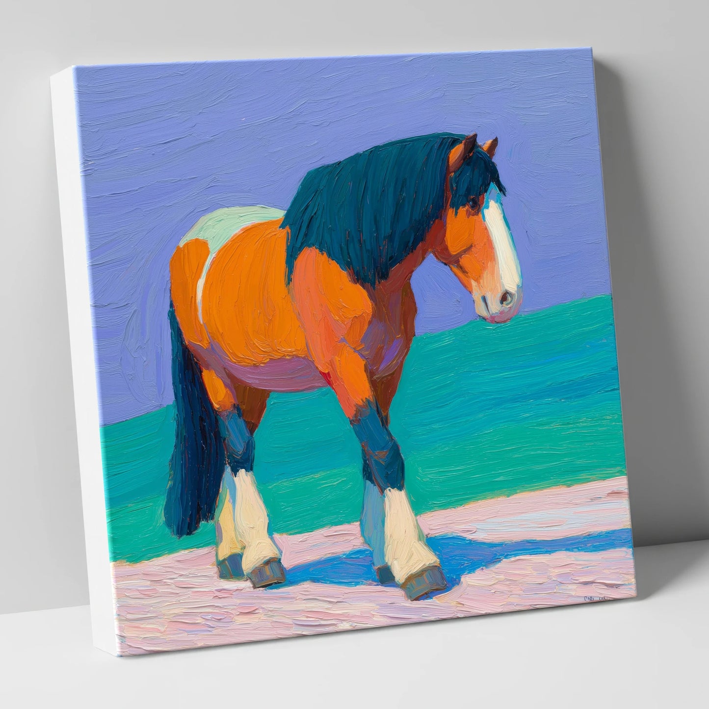 Vibrant Heavy Horse working horse canvas wall art