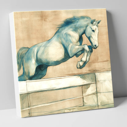 Airborne Grace show jumping horse canvas wall art