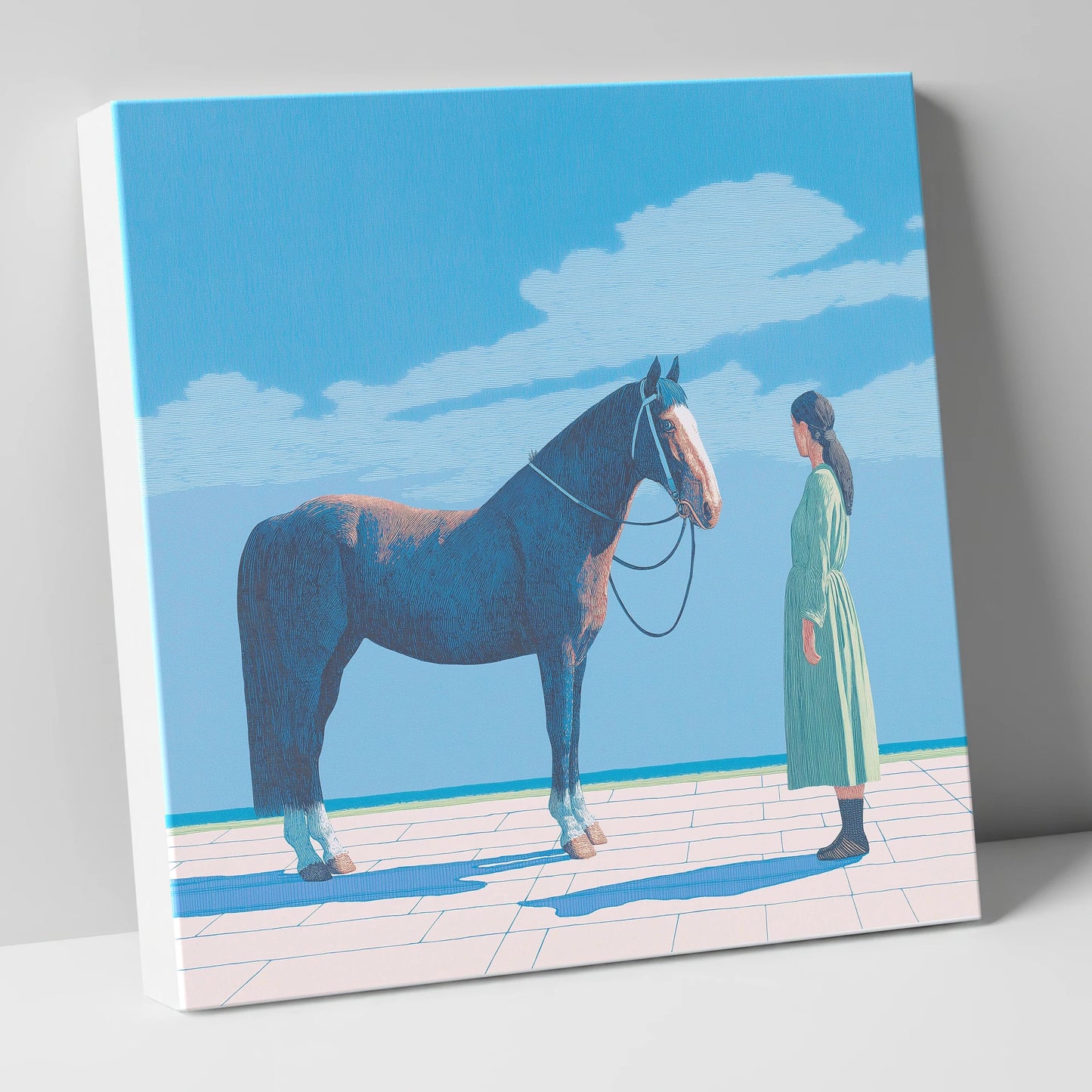 The Quiet Bond horse & rider canvas wall art