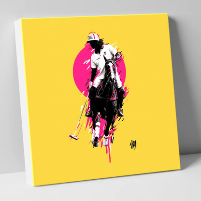 The Vibrant Chukka polo horse canvas wall art