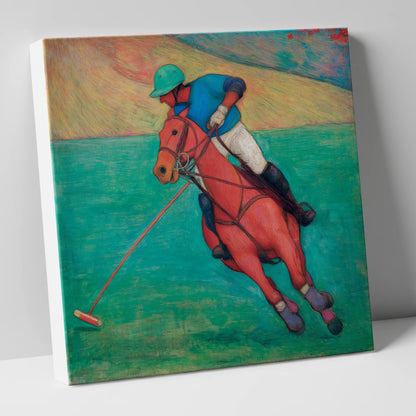 The Crimson Chukka polo horse canvas wall art