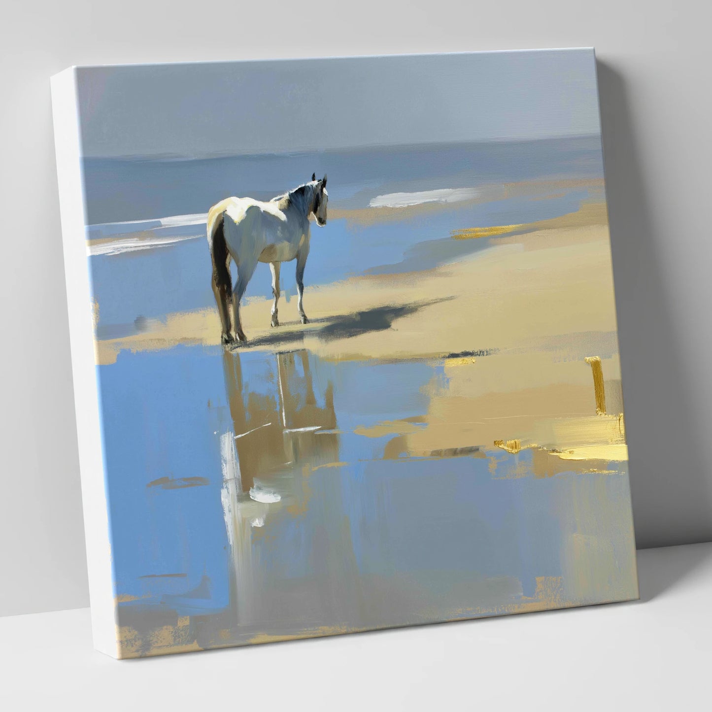 Shoreline Solitude horse landscape canvas wall art