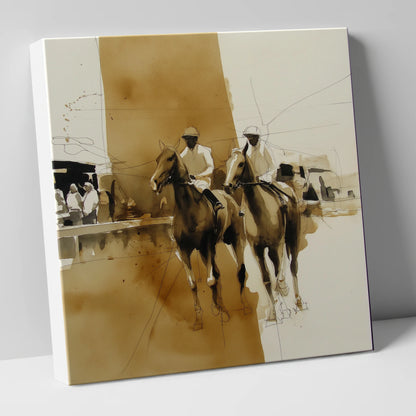 Parade Ring Anticipation racing horse canvas wall art