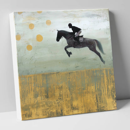 Gilded Flight show jumping horse canvas wall art