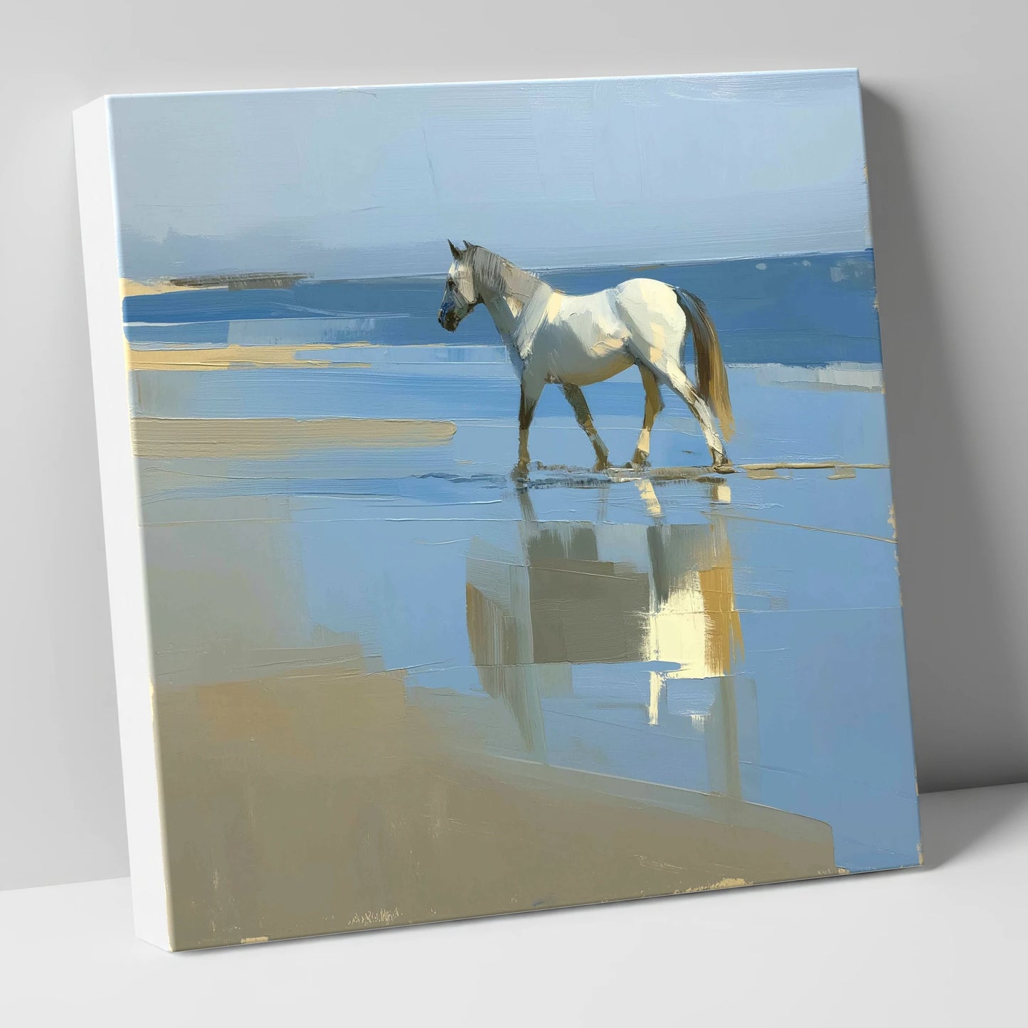 Shoreline Reflection horse landscape canvas wall art