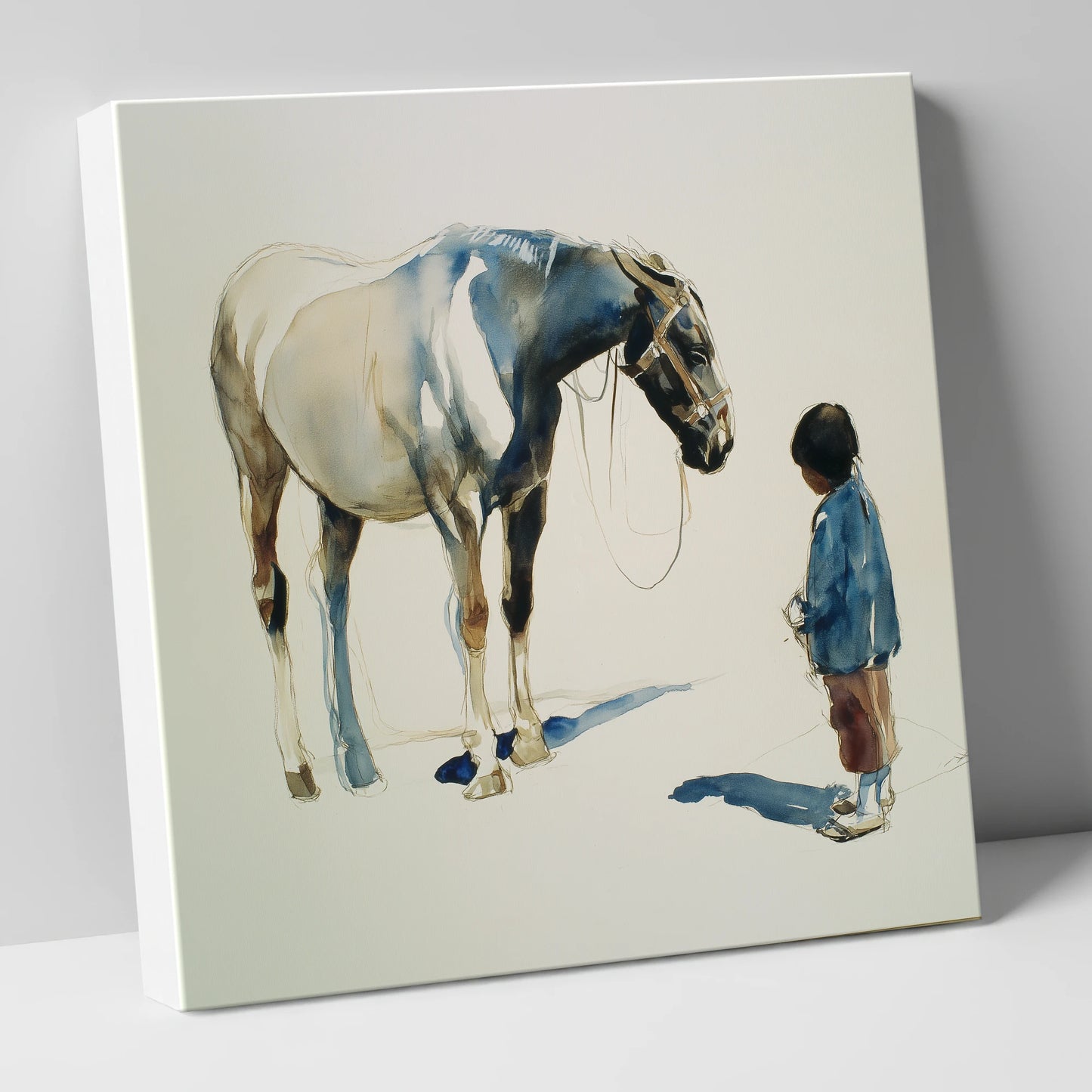 Silent Accord horse & rider canvas wall art