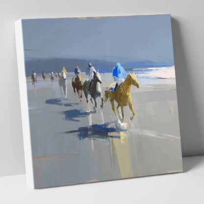 Coastal Morning String racing horse canvas wall art