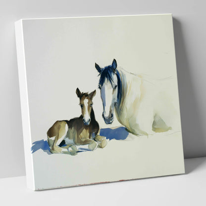 Quiet Devotion mare & foal canvas wall art