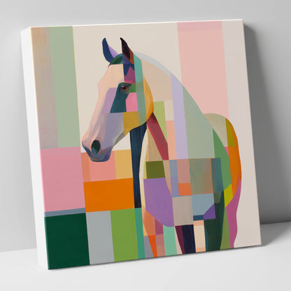 Prismatic Equine Profile horse breed canvas wall art