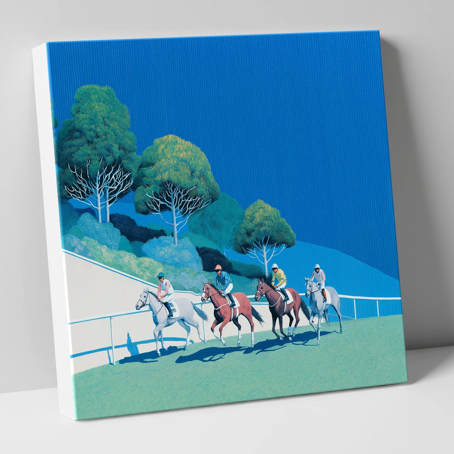 The Cerulean Sprint racing horse canvas wall art