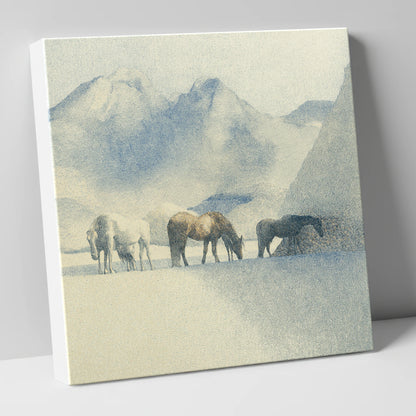 Tranquil Mountain Pasture horse landscape canvas wall art