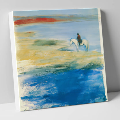 Coastal Solitude beach horse canvas wall art