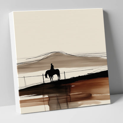 Western Solitude western horse canvas wall art