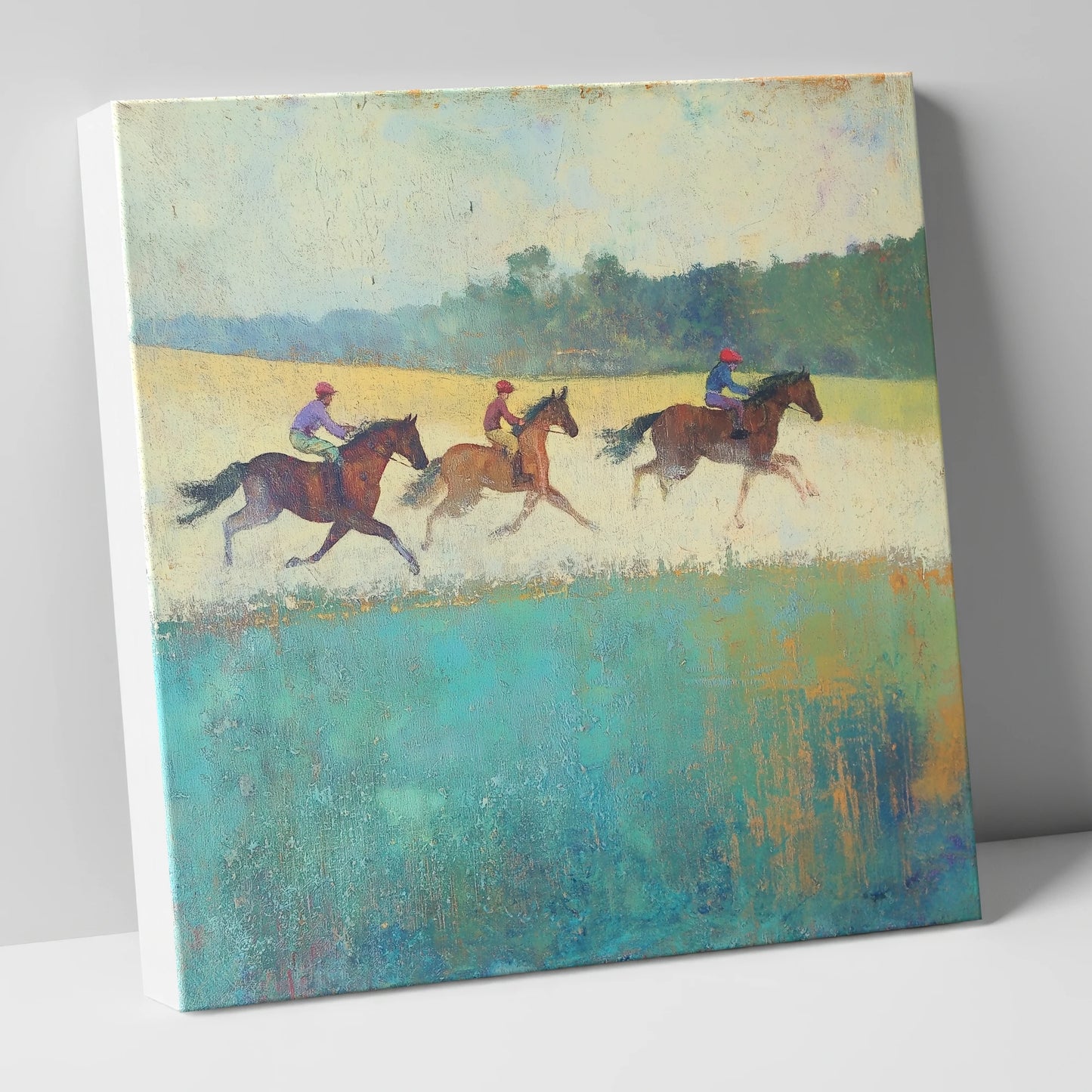 The Morning Gallop racing horse canvas wall art