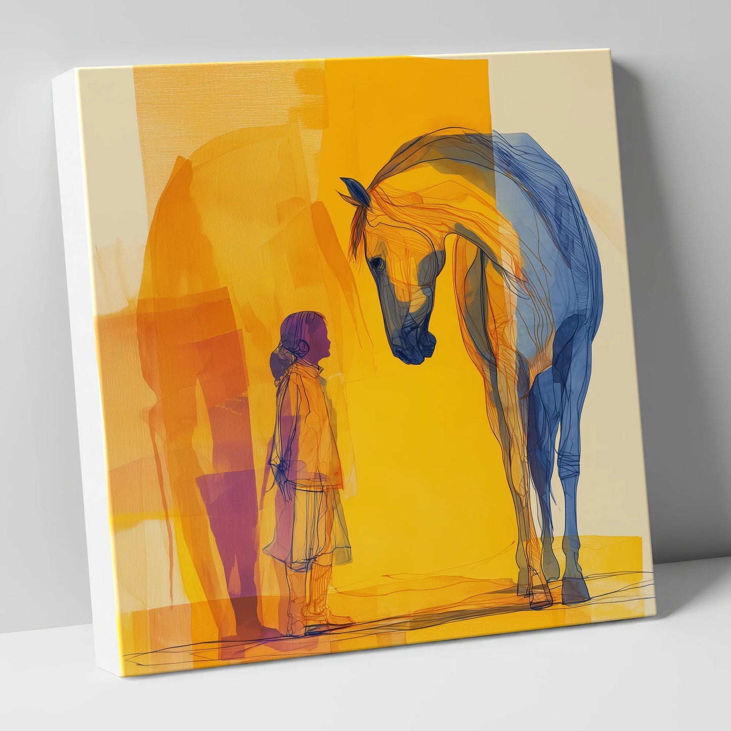 A Silent Understanding horse & rider canvas wall art