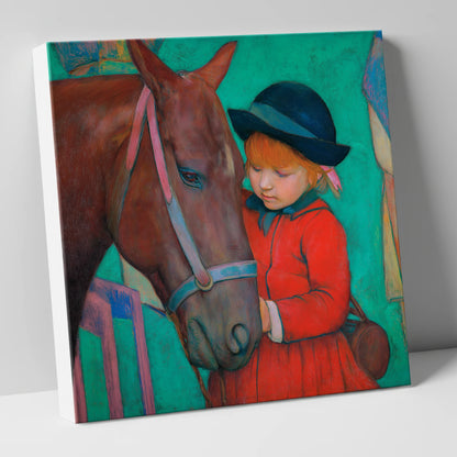 The Gentle Introduction horse & rider canvas wall art