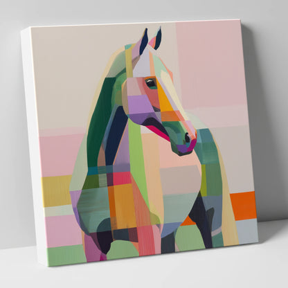 Prismatic Equine Profile horse breed canvas wall art