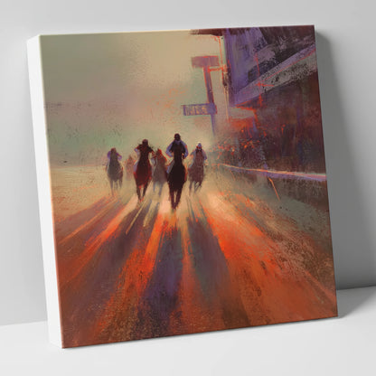 Shadows on the Track racing horse canvas wall art