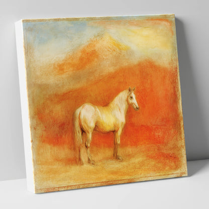 Ethereal Mountain Grey horse portrait canvas wall art