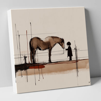 A Quiet Understanding horse & rider canvas wall art