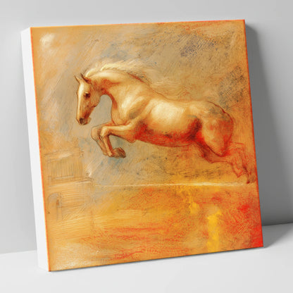 Ethereal Flight show jumping horse canvas wall art