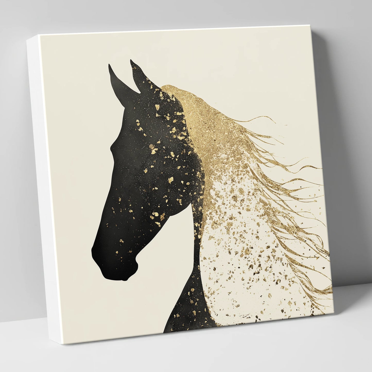 Gilded Equine Silhouette horse breed canvas wall art
