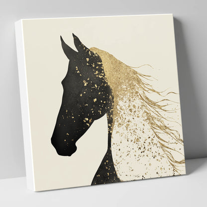 Gilded Equine Silhouette horse breed canvas wall art