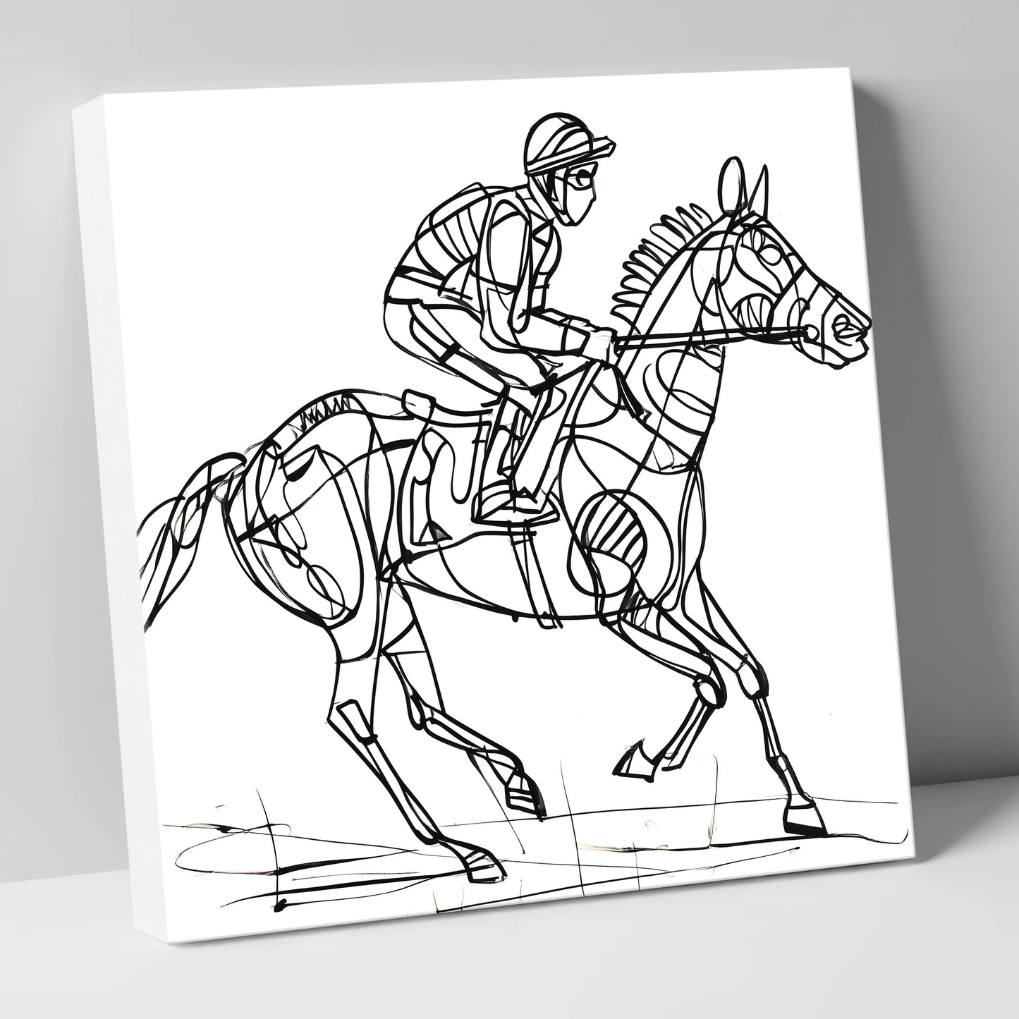 Geometry of Speed racing horse canvas wall art