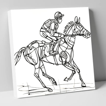 Geometry of Speed racing horse canvas wall art