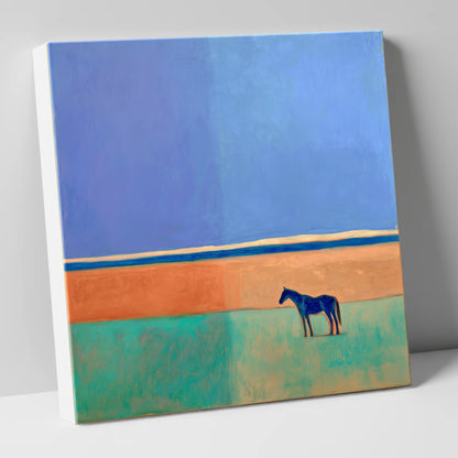 Cobalt Horizon horse landscape canvas wall art