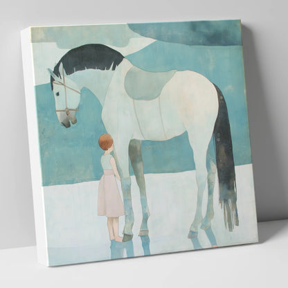 Quiet Trust horse & rider canvas wall art