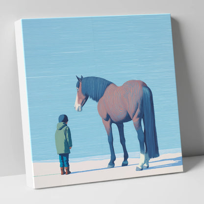 A Quiet Understanding horse & rider canvas wall art