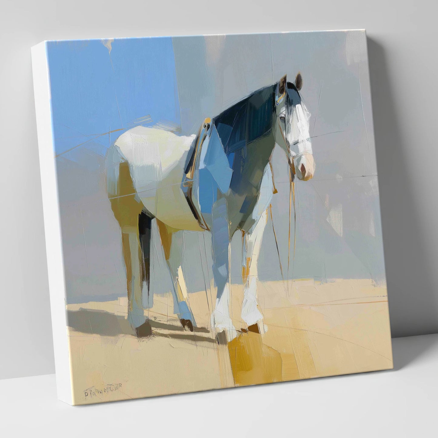 Sunlit Slate Draught working horse canvas wall art